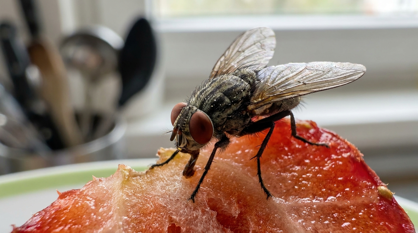 Mouches — Musca domestica, Calliphora vicina, Drosophila
